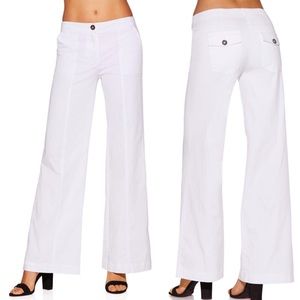 Boston Proper Wide Leg Chino Pant in White size 6